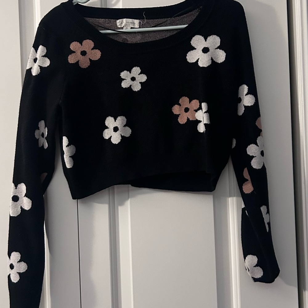 Black Floral Women's Top